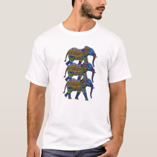 Drei farbenfrohe mosaikische Elefanten T-Shirt