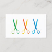 Drei farbenfrohe Schere Friseur Business Card Visitenkarte (Rückseite)