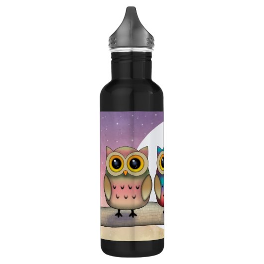 Drei farbenfrohe Wölfe Edelstahlflasche (Links)