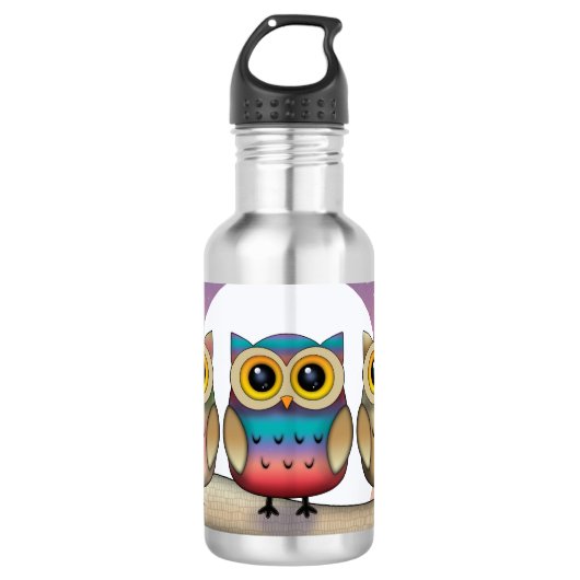 Drei farbenfrohe Wölfe Edelstahlflasche (Vorderseite)