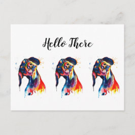 Drei farbige Dackeln Postkarte