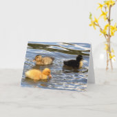 Drei farbige Entlein Karte (Gelbe Blume)