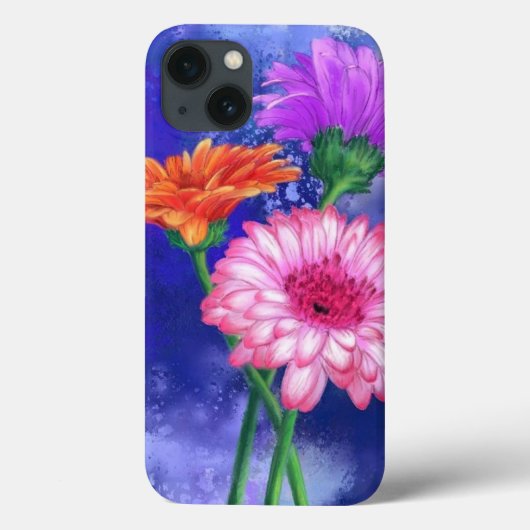 Drei farbige Gerberas iPhone Case (Rückseite)