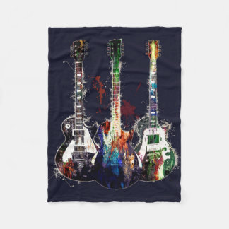 Drei farbige Gitarren Fleecedecke
