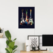 Drei farbige Gitarren Poster (Heimbüro)