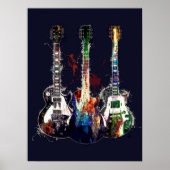 Drei farbige Gitarren Poster (Vorne)