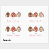 Drei farbige, hässliche Weihnachtsgeschenke Rechteckiger Aufkleber (Blatt)