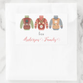 Drei farbige, hässliche Weihnachtsgeschenke Rechteckiger Aufkleber (Tasche)