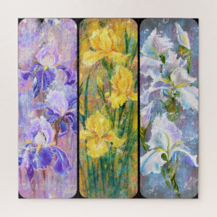 Drei farbige Irische Blume - Originalgemälde Puzzle