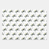 Drei farbige Kamelien-Saummalerei Geschenkpapier Set (Vorderseite)