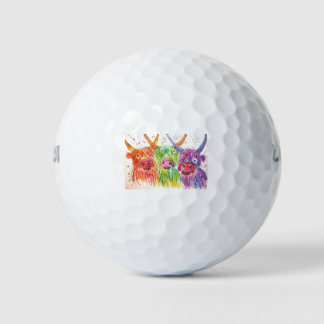 Drei farbige Kühe Golfball