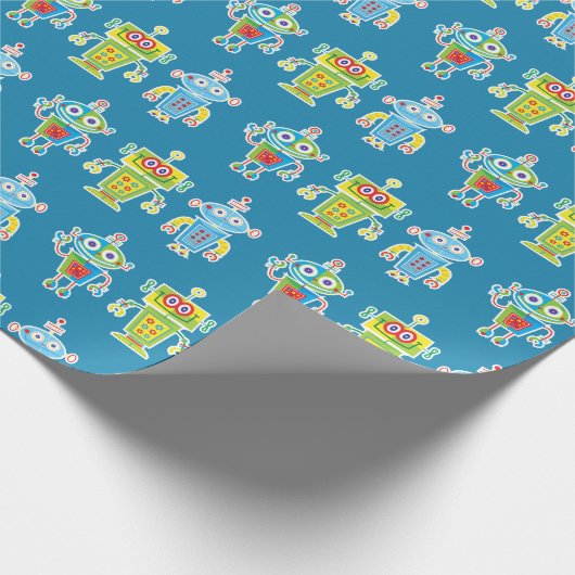 Drei farbige Roboter-Umschlagpapier Geschenkpapier (Ecke)