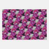 Drei farbige Rose - Muster - Papierblätter Geschenkpapier Set (Vorderseite 2)