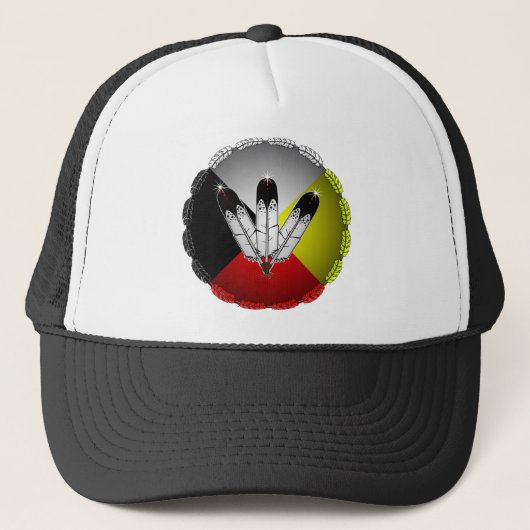 Drei Federn Truckerkappe (Vorderseite)