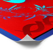 Drei Federn und ein Pfauenposter Poster (Ecke)