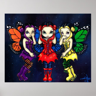 Drei Fee gotische Märchen Kunstdruckerei Poster