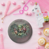 Drei Feen, die Begleiter des magischen Herzens. Pappteller (Party)