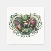 Drei Feen, die Begleiter des magischen Herzens. Serviette (Vorderseite)