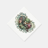 Drei Feen, die Begleiter des magischen Herzens. Serviette (Ecke)