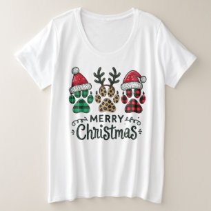 Drei festliche Frohe Weihnachten Pfoten T-Shirt