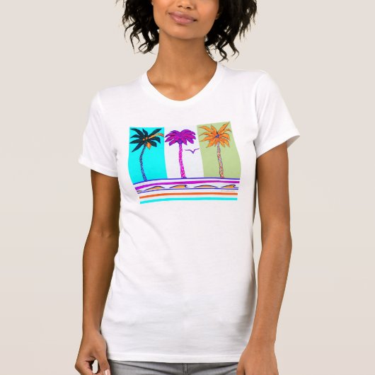 Drei festliche Palmen T-Shirt (Vorderseite)