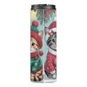 Drei festliche Weihnachtskätzchen Thermosbecher (Rückseite)