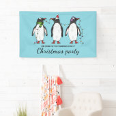 Drei festliche Weihnachtspinguine mit individuelle Banner (Insitu)
