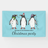 Drei festliche Weihnachtspinguine mit individuelle Banner (Horizontal)
