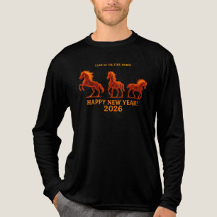Drei Feuerpferde Feuerstute Sternzeichen-Design Tri-Blend Shirt