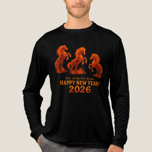 Drei Feuerpferde Jahr des Feuerpferdes 2026 Tri-Blend Shirt
