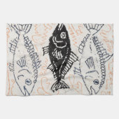 Drei Fische, ein Dunkler Geschirrtuch (Horizontal)