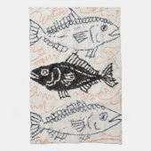 Drei Fische, ein Dunkler Geschirrtuch (Vertikal)
