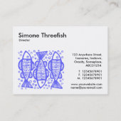 Drei Fische - elektrisches Blau Visitenkarte (Rückseite)