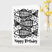 Drei Fische Karte (Gelbe Blume)