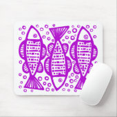 Drei Fische - Lila Mousepad (Mit Mouse)
