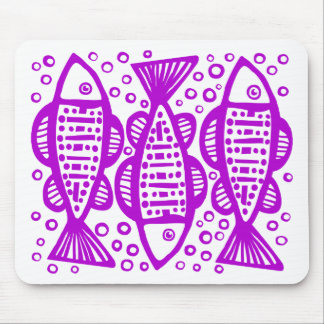 Drei Fische - Lila Mousepad
