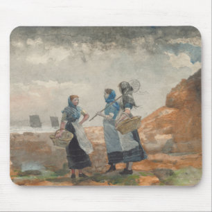 Drei Fischer Mädchen (in Tynemouth, Northumberland Mousepad