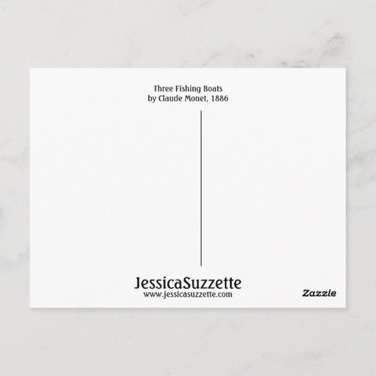 Drei Fischerboote Postkarte (Rückseite)