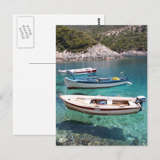 Drei Fischerboote Postkarte (Vorne/Hinten)