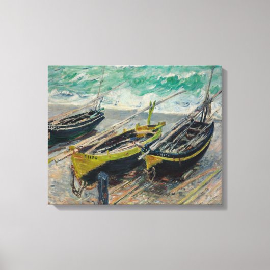 Drei Fischerboote von Claude Monet Leinwanddruck (Vorderseite)