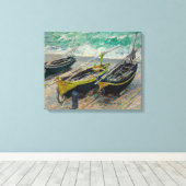 Drei Fischerboote von Claude Monet Leinwanddruck (Insitu (Holzboden))