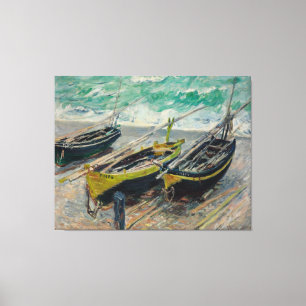 Drei Fischerboote von Claude Monet Leinwanddruck