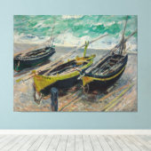 Drei Fischerboote von Claude Monet Leinwanddruck (Insitu (Holzboden))