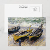 Drei Fischerboote von Monet Postkarte (Vorne/Hinten)