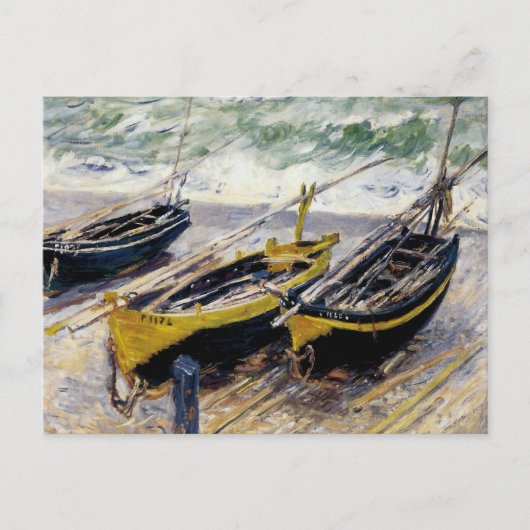 Drei Fischerboote von Monet Postkarte (Vorderseite)