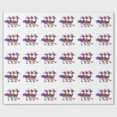 Drei Flamingo-Packpapier Geschenkpapier (Flach)