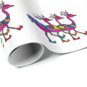 Drei Flamingo-Packpapier Geschenkpapier (Rolleneckpunkt)