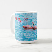 Drei Flamingos auf der Laguna Amarga Kaffeetasse (Vorderseite Links)
