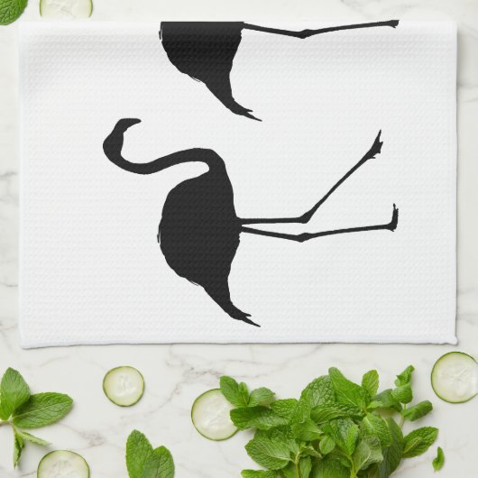 Drei Flamingos Geschirrtuch (Gefaltet)