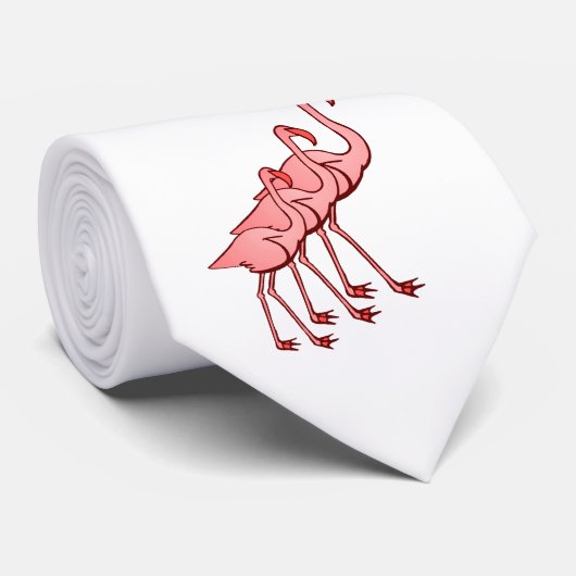 Drei Flamingos Krawatte (Gerollt)